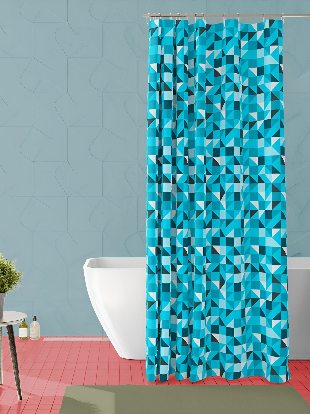 

ArtzFolio Turquoise Blue Printed Waterproof Shower Curtains