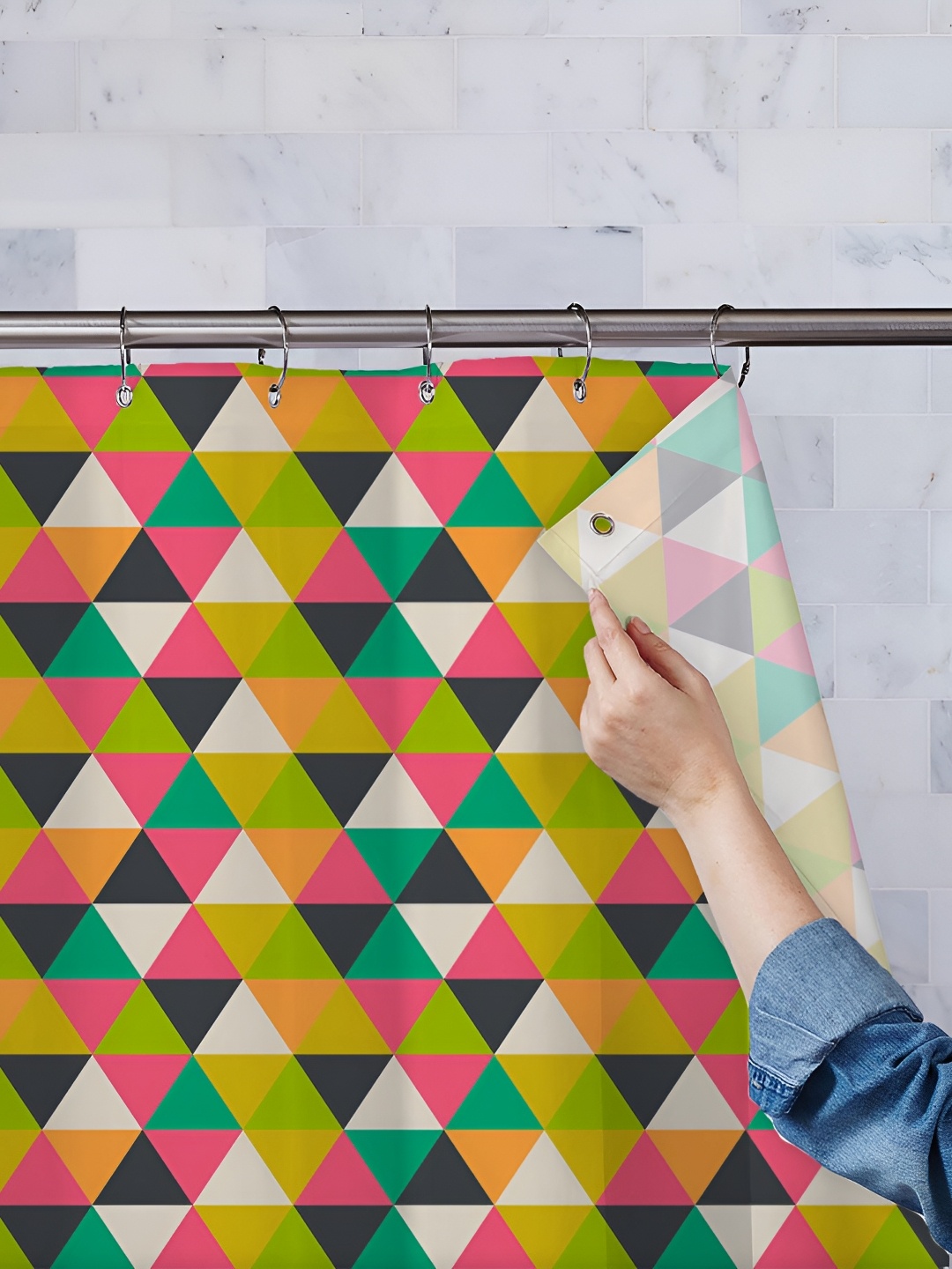 

ArtzFolio Orange & Yellow Printed Waterproof Shower Curtains