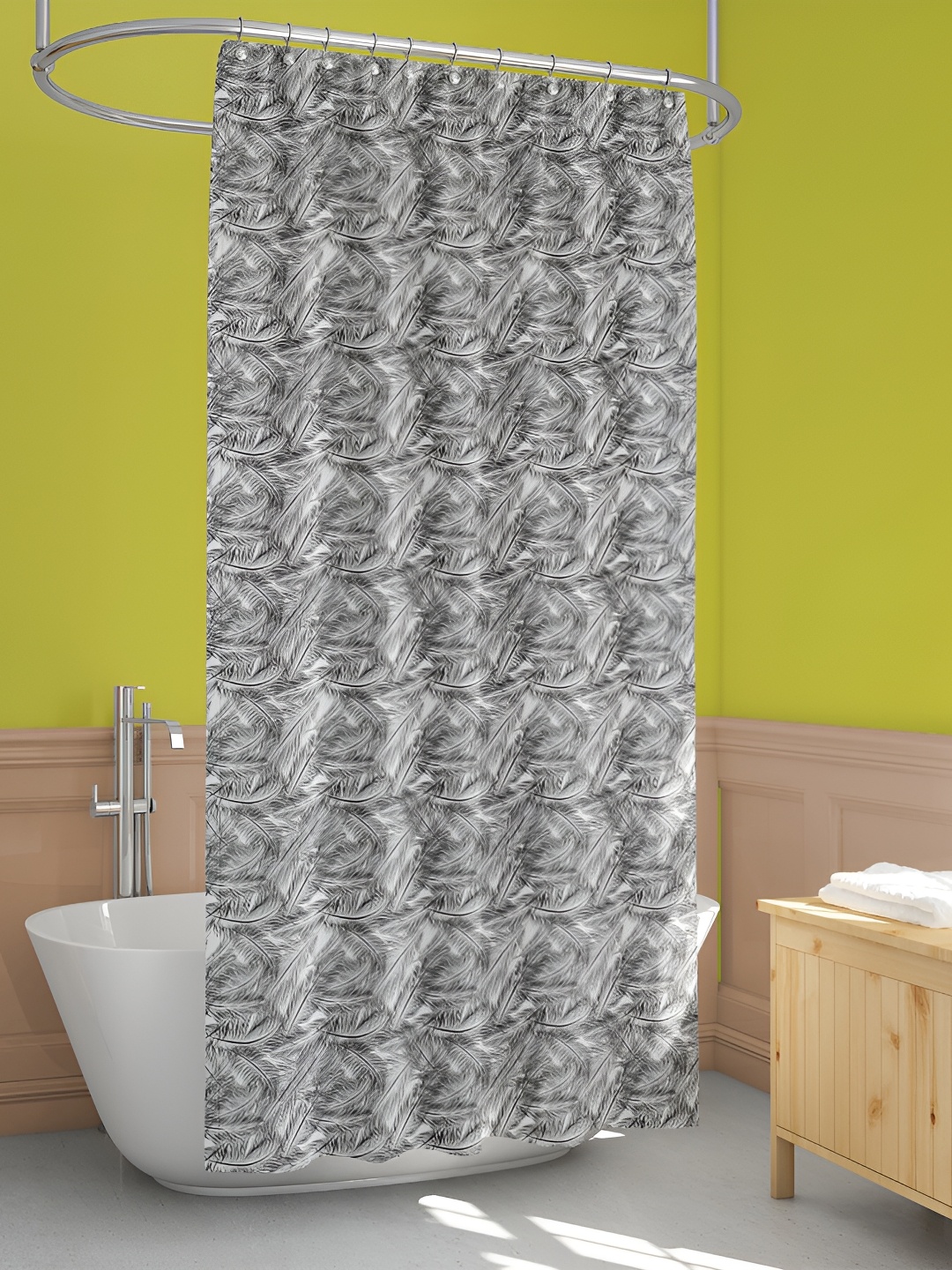 

ArtzFolio White & Black Printed Waterproof Shower Curtain