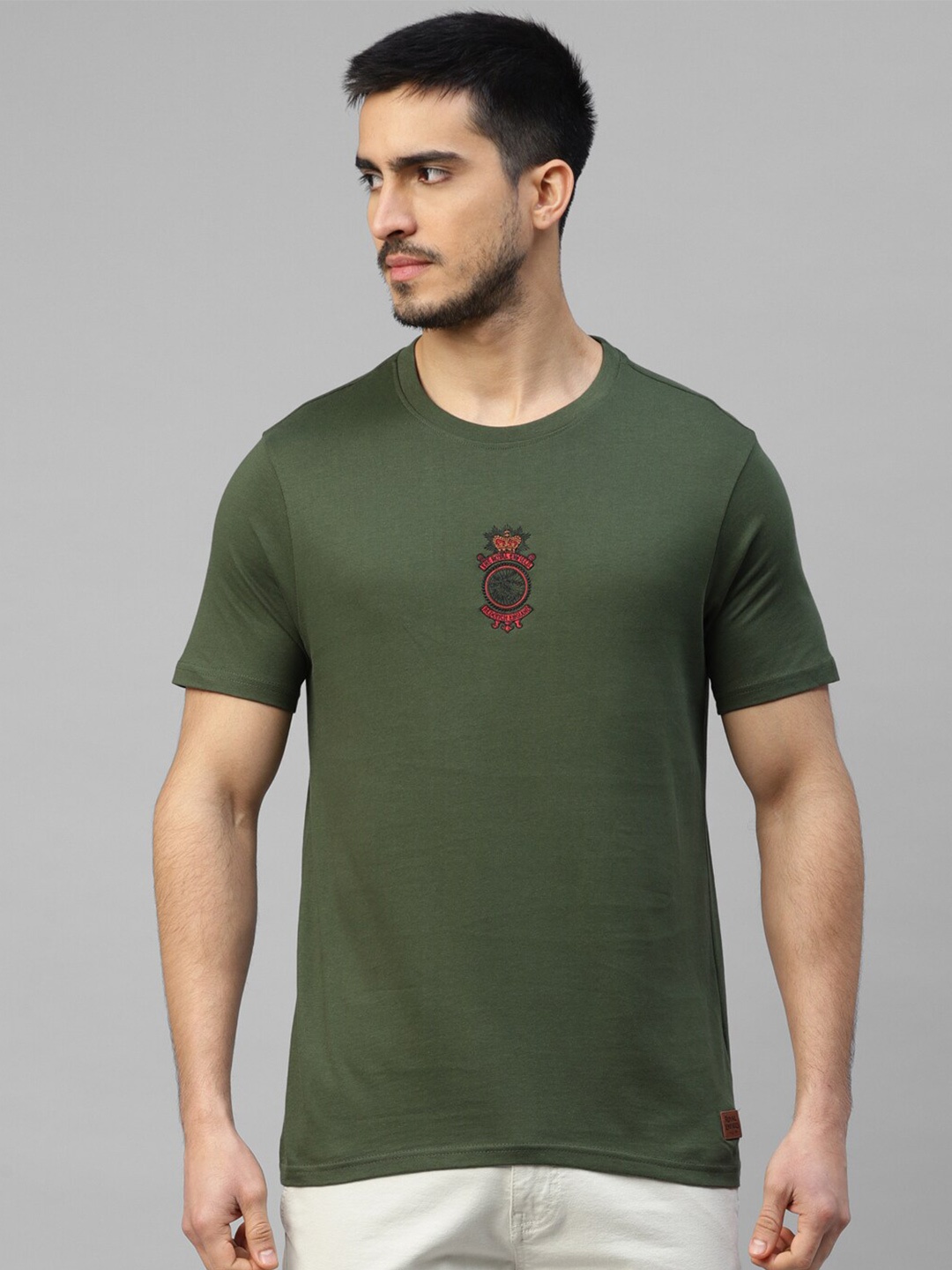 

Royal Enfield Round Neck Short Sleeves Regular Fit T-shirt, Olive