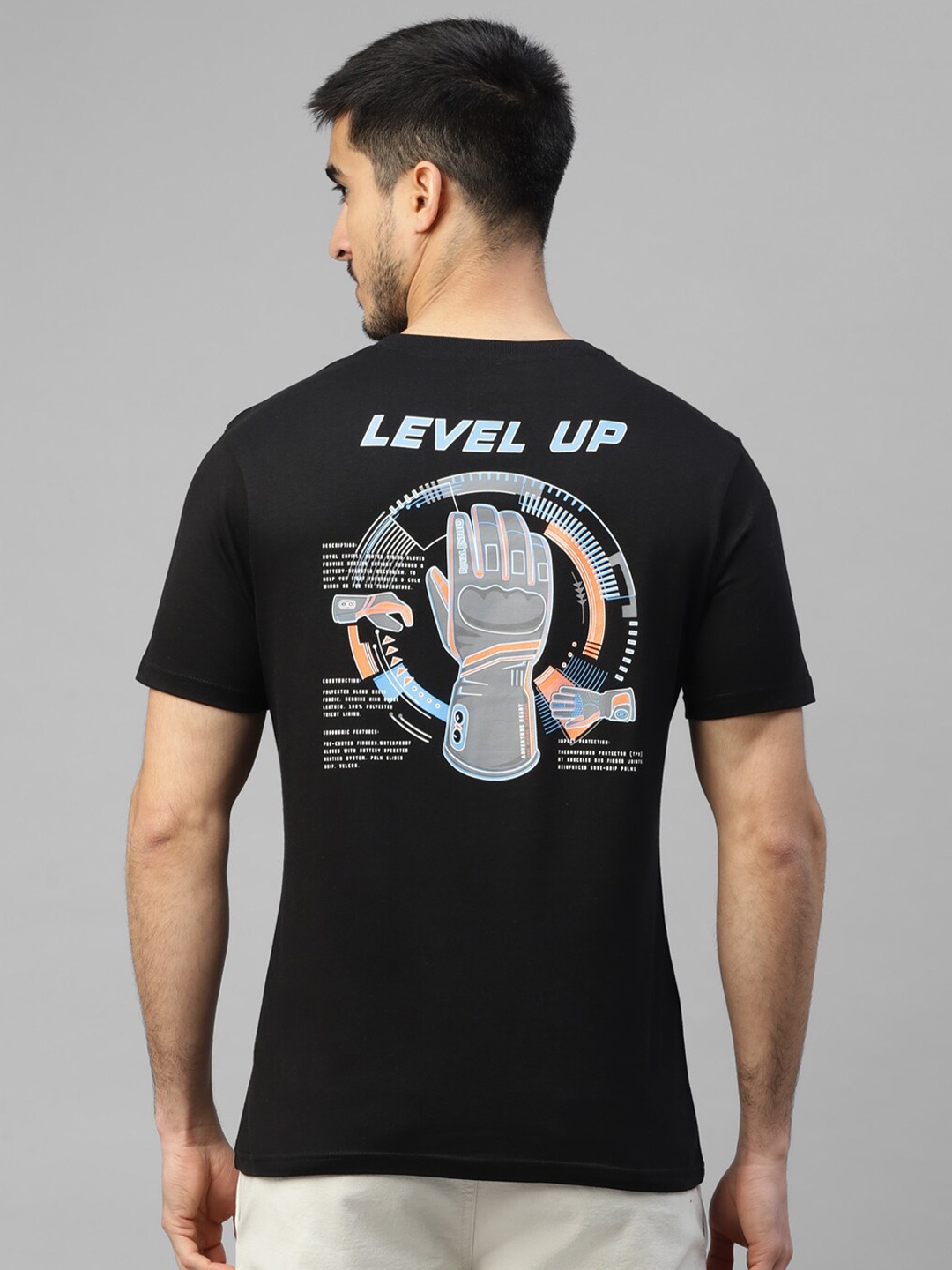

Royal Enfield Graphic printed Round Neck Short Sleeves T-shirt, Black