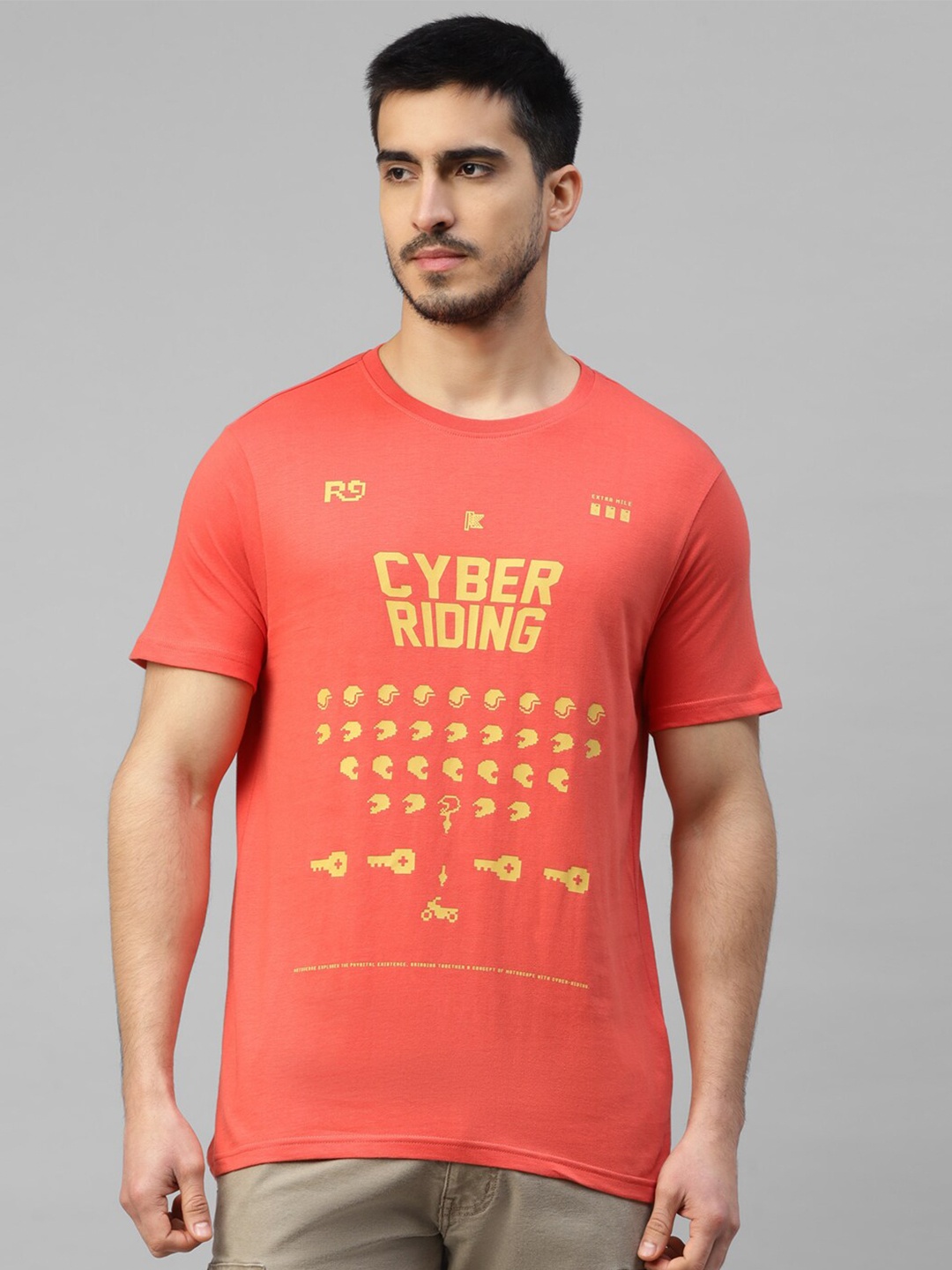 

Royal Enfield Round Neck Short Sleeves Typography Printed Regular Fit T-shirt, Red