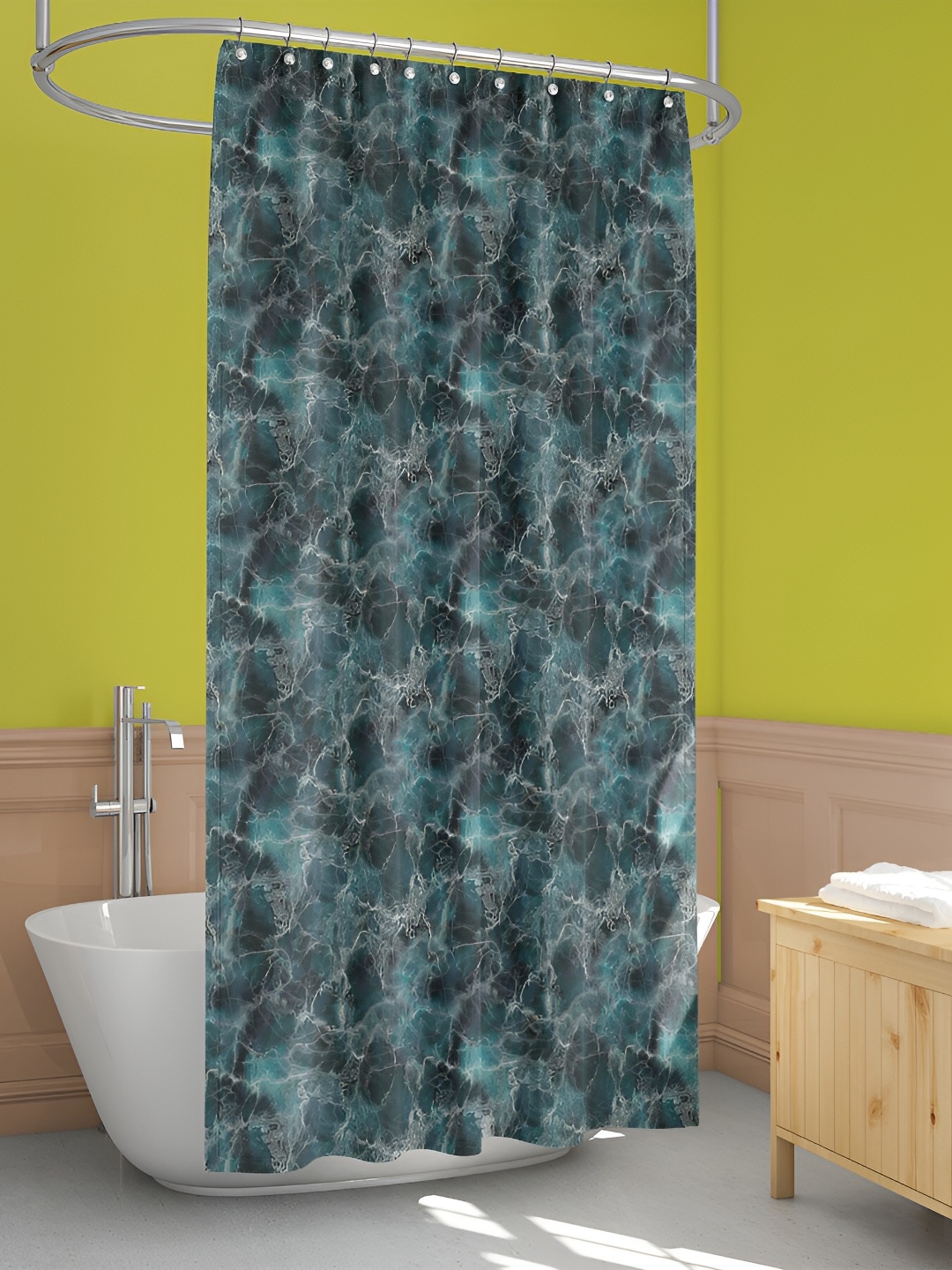 

ArtzFolio Green & Black Printed Waterproof Shower Curtains