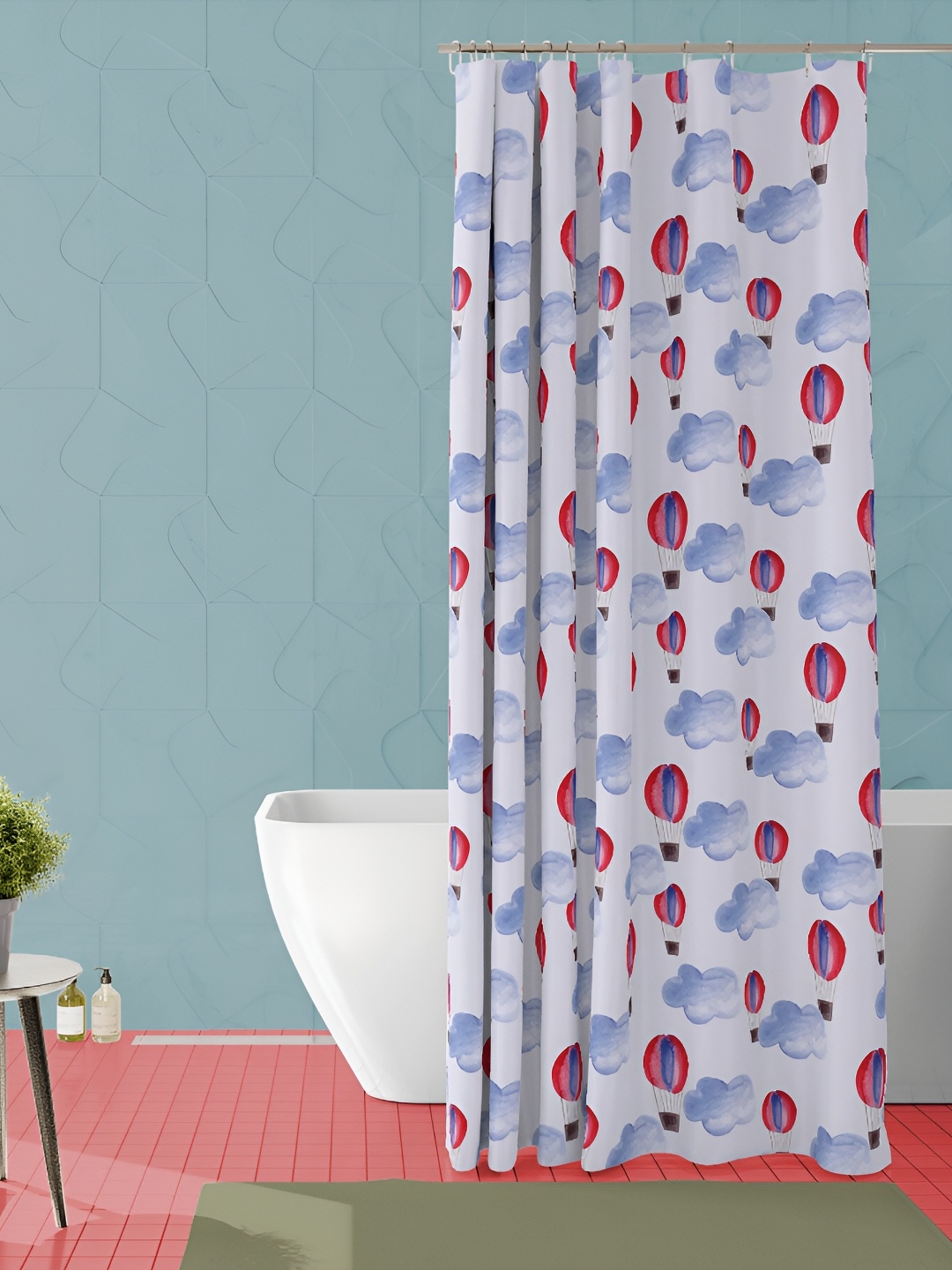 

ArtzFolio Blue & Red Printed Waterproof Shower Curtains