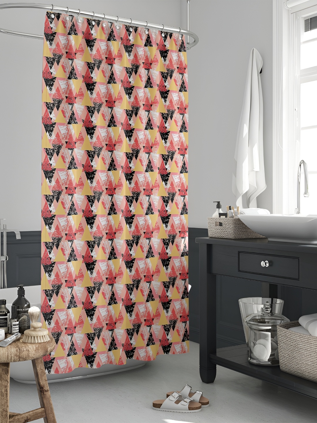 

ArtzFolio Black & Pink Printed Waterproof Shower Curtains