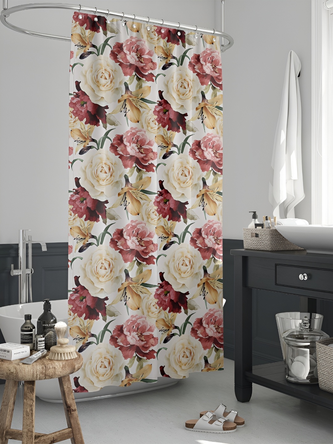 

ArtzFolio Beige & Yellow Printed Waterproof Shower Curtains