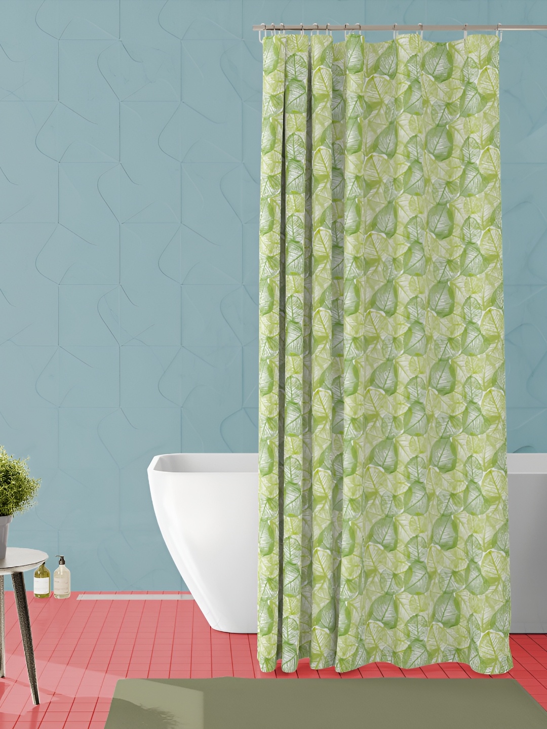 

ArtzFolio Green Leaf Printed Waterproof Shower Curtains