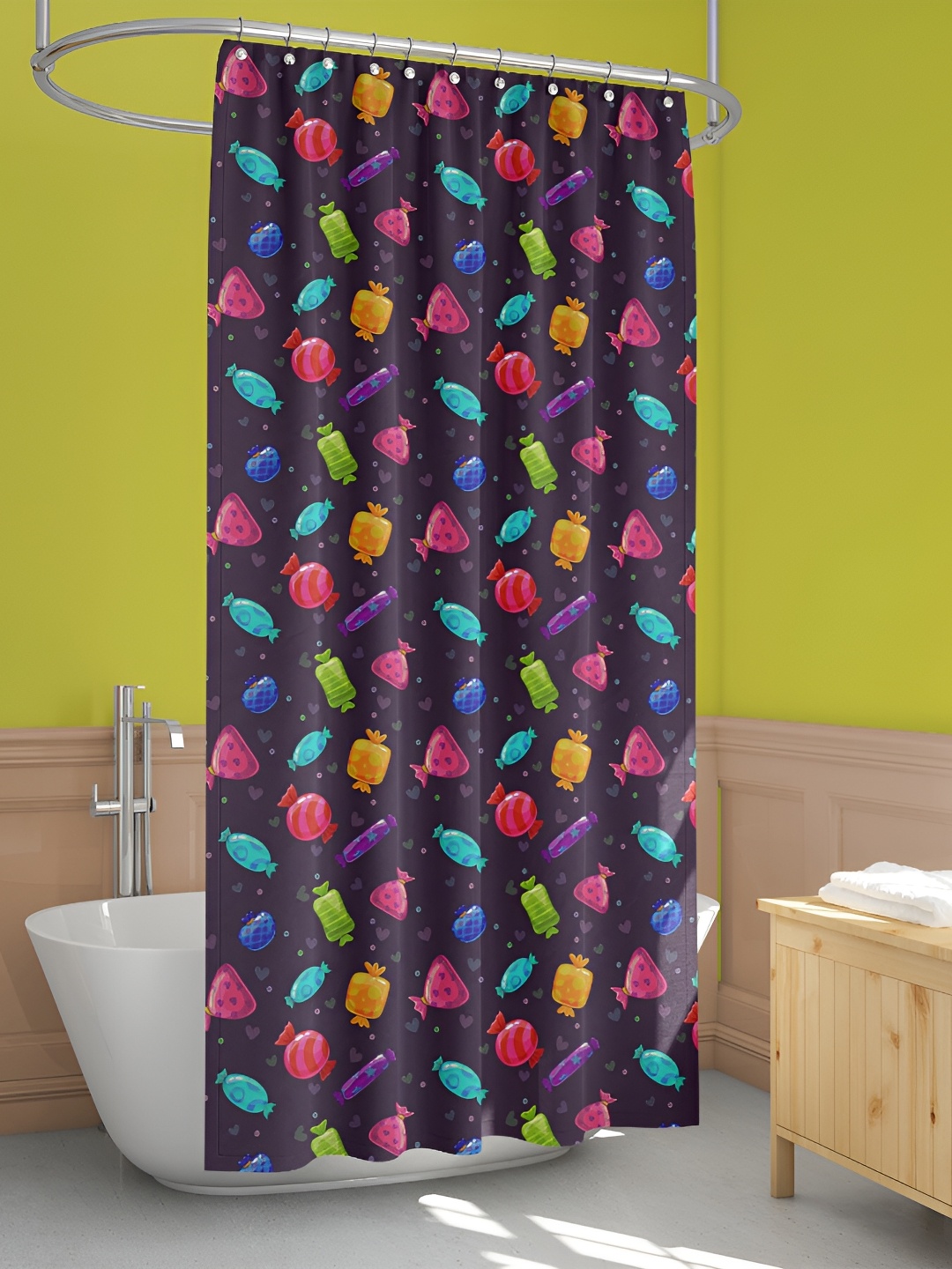 

ArtzFolio Purple & Pink Chocolate Printed Waterproof Shower Curtains