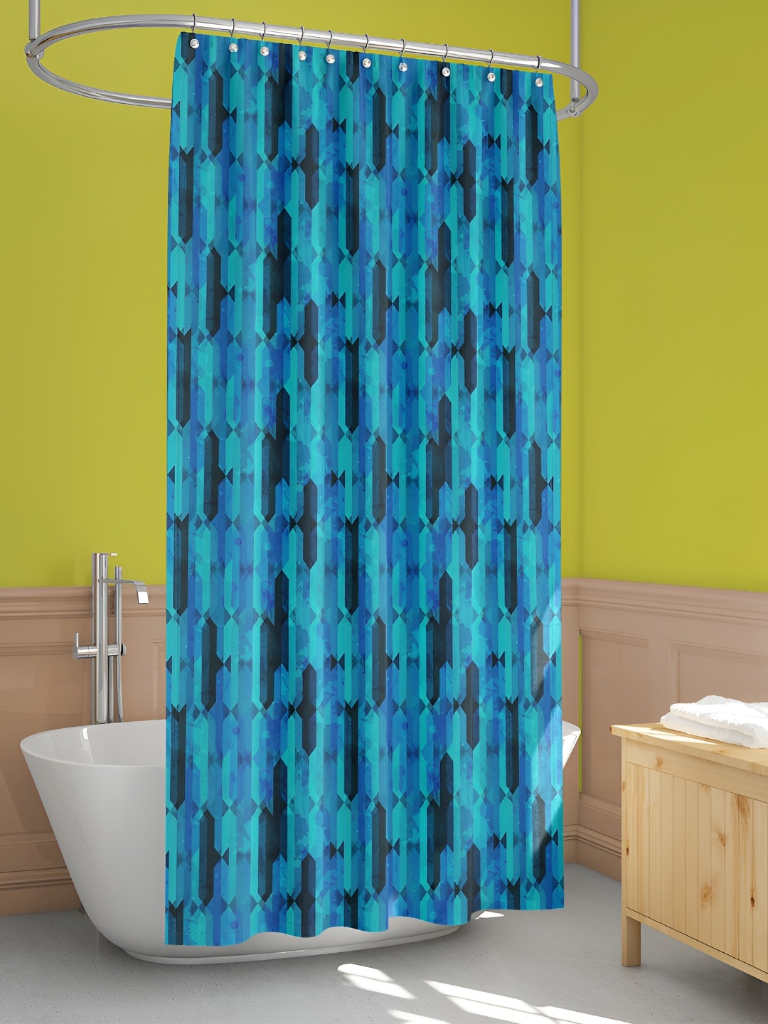 

ArtzFolio Blue Printed Waterproof Shower Curtains