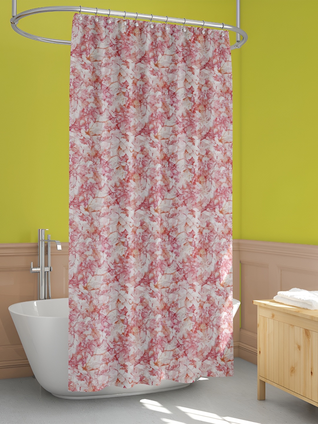 

ArtzFolio Grey & Pink Printed Waterproof Shower Curtains