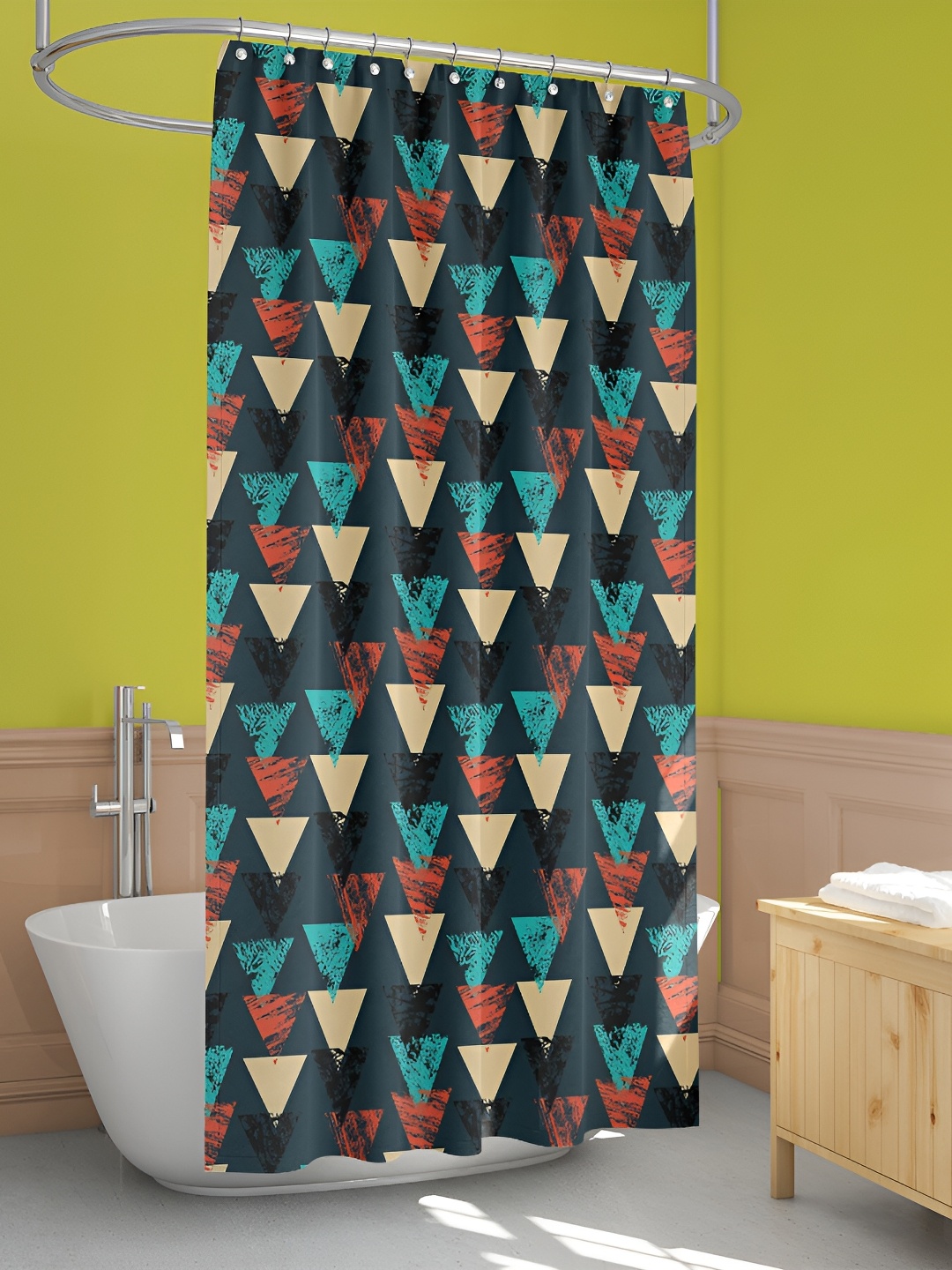 

ArtzFolio Grey & Red Printed Waterproof Shower Curtain