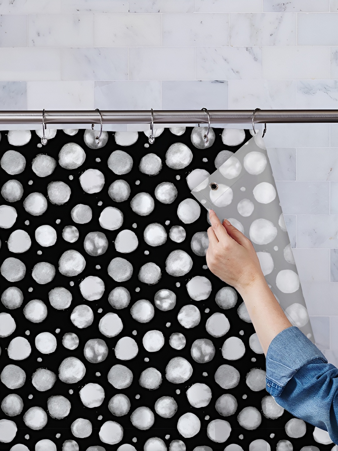 

ArtzFolio Black & White Printed Waterproof Shower Curtains