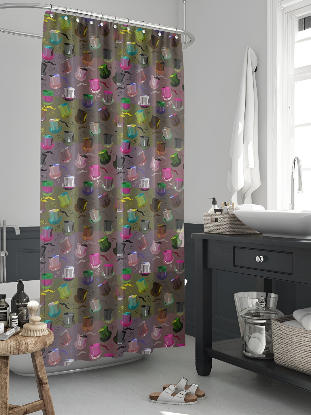 

ArtzFolio Pink & Green Printed Waterproof Shower Curtains