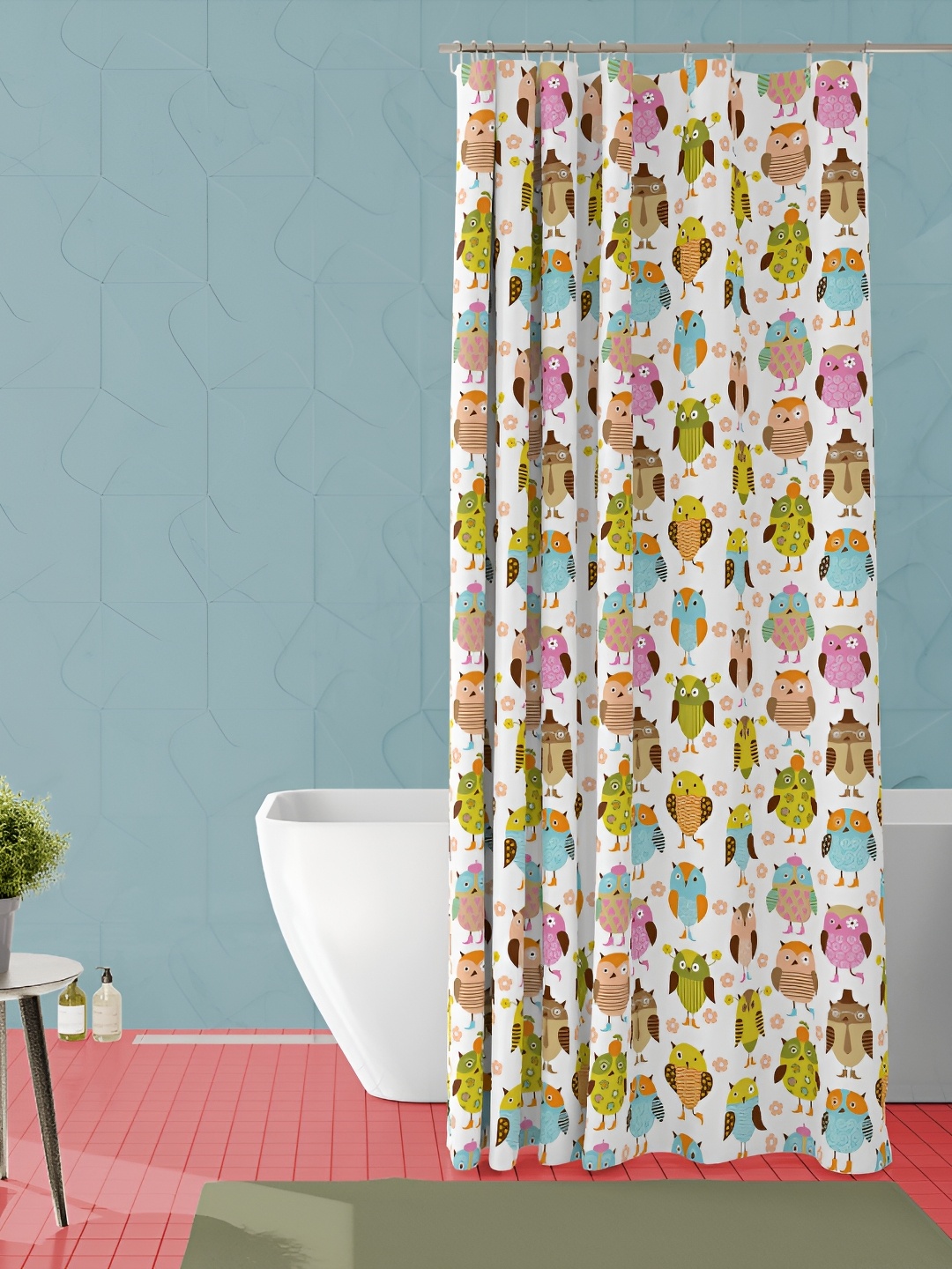 

ArtzFolio Blue & White Printed Waterproof Shower Curtains
