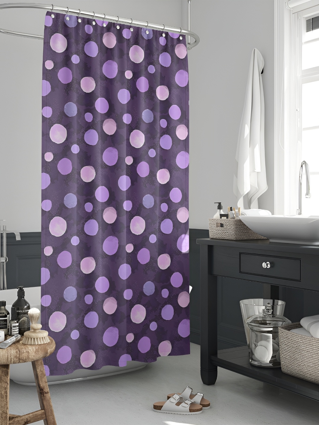 

ArtzFolio Purple Printed Waterproof Shower Curtains