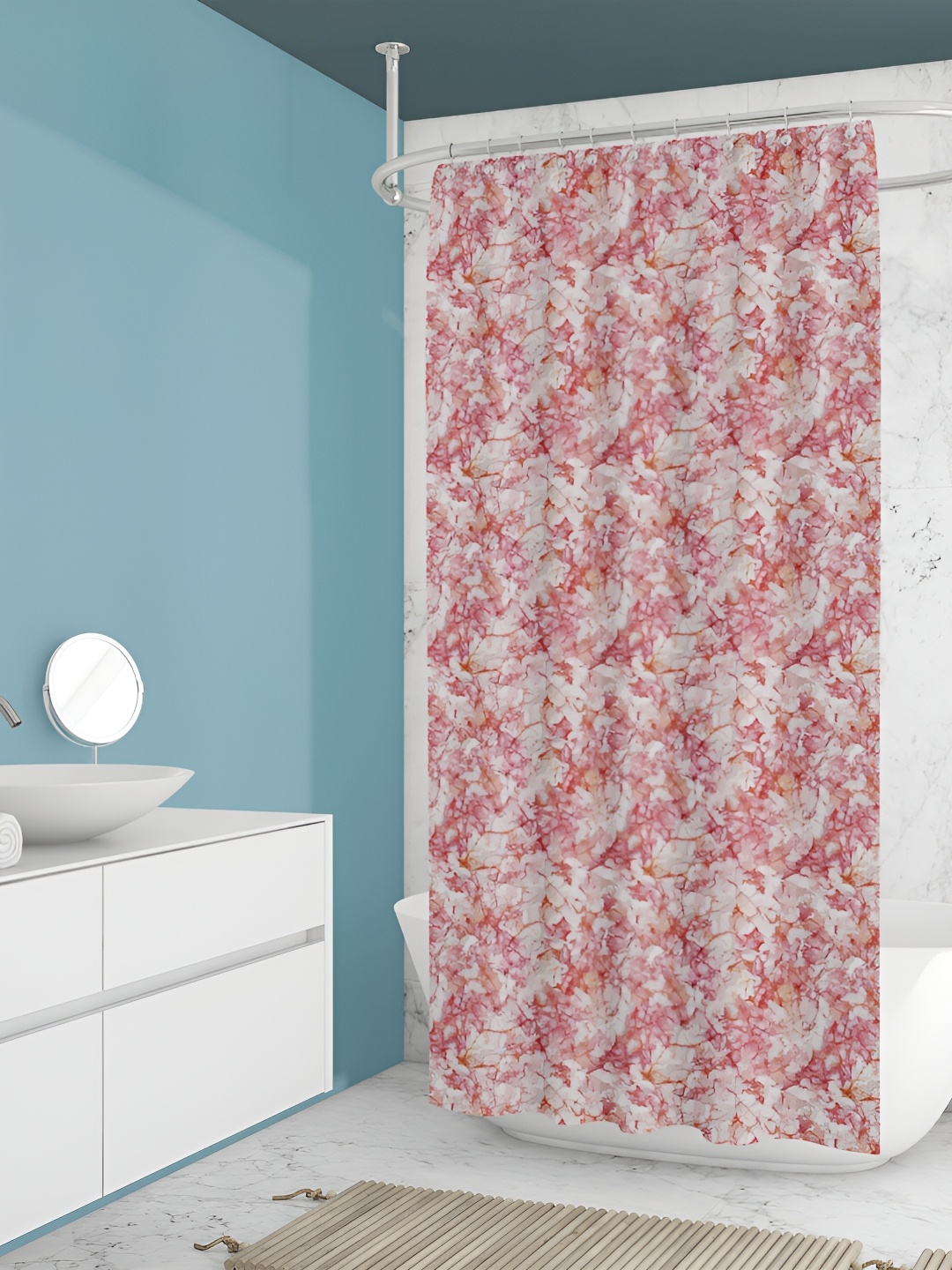 

ArtzFolio Pink & Brown Printed Waterproof Shower Curtains