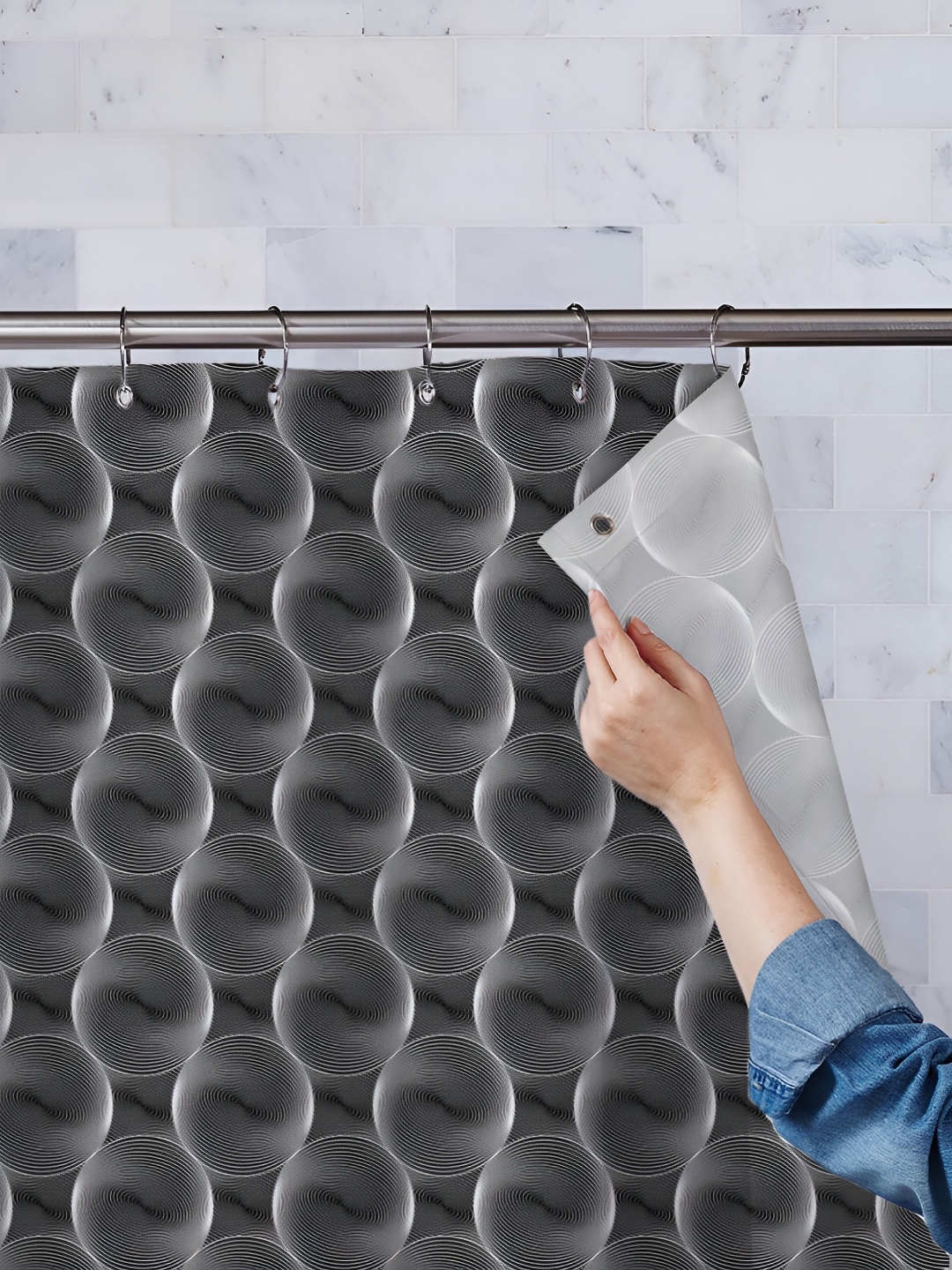 

ArtzFolio Black & White Printed Waterproof Shower Curtains