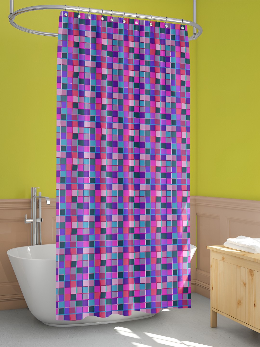 

ArtzFolio Purple & Pink Printed Waterproof Shower Curtains