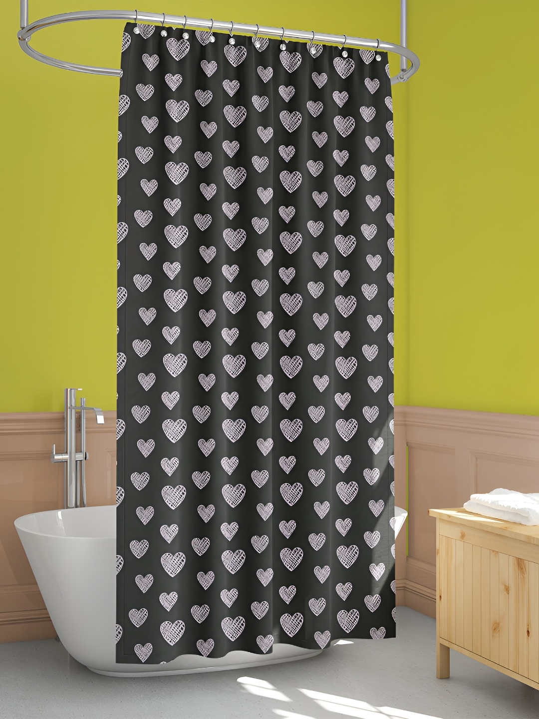 

ArtzFolio Black & Pink Printed Waterproof Shower Curtains