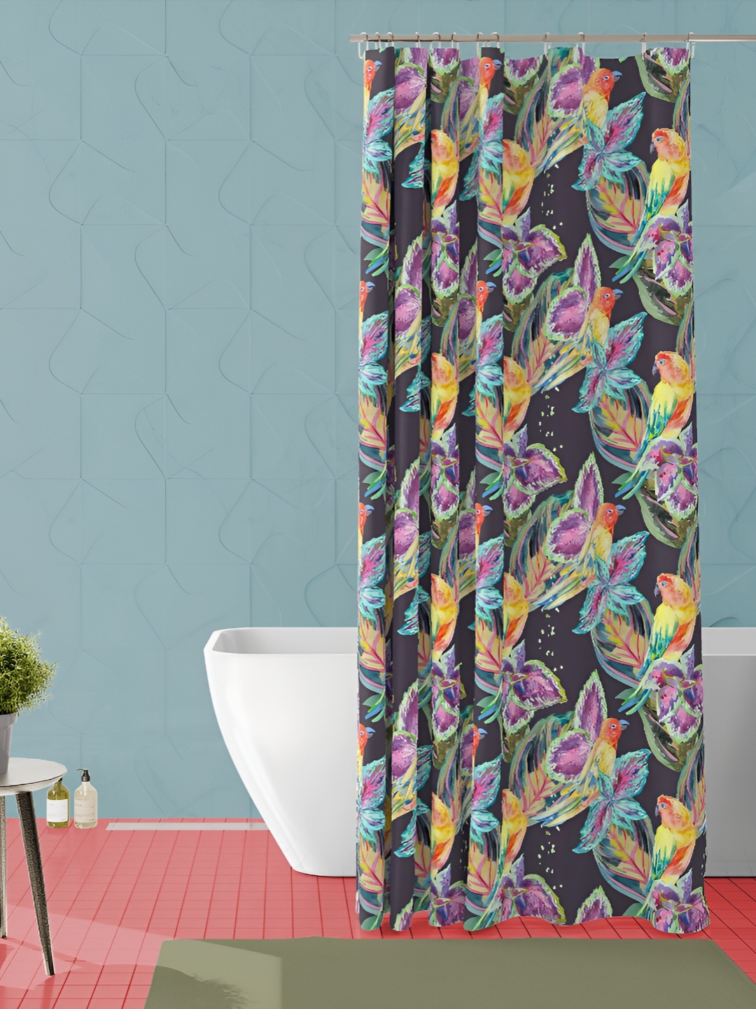 

ArtzFolio Grey & Yellow Printed Waterproof Shower Curtains