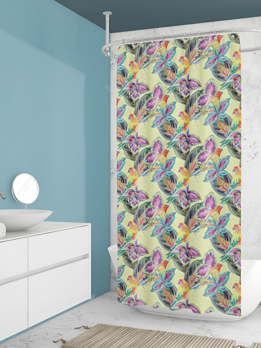 

ArtzFolio Purple & Blue Printed Waterproof Shower Curtains