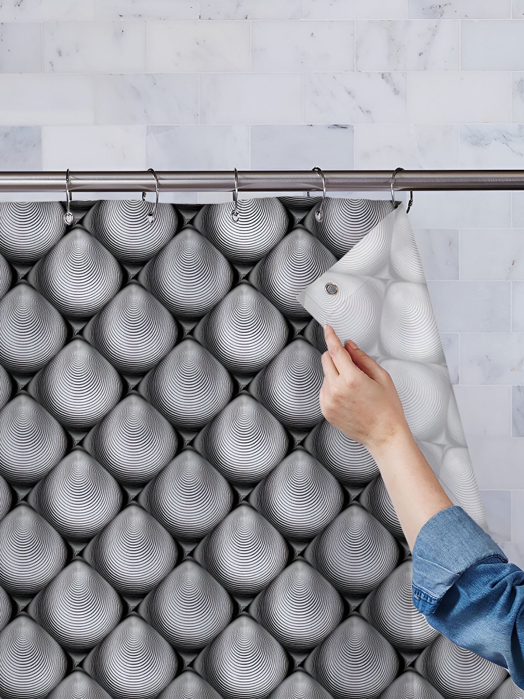 

ArtzFolio Black & White Printed Waterproof Shower Curtains