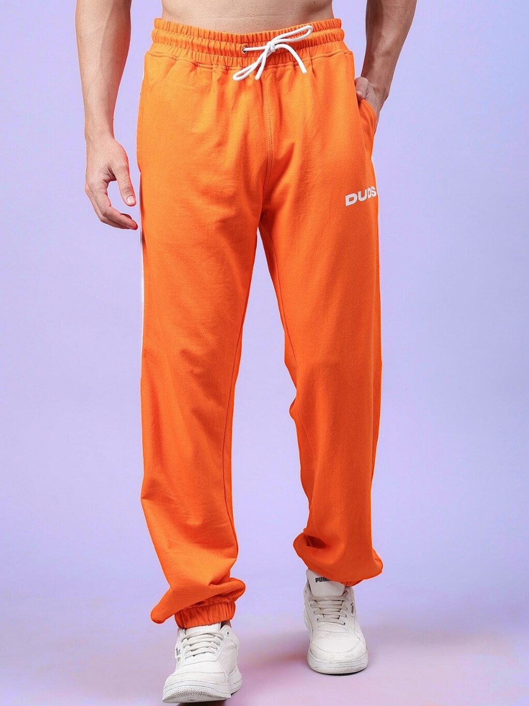 

WEARDUDS Men Relaxed Fit Joggers, Orange