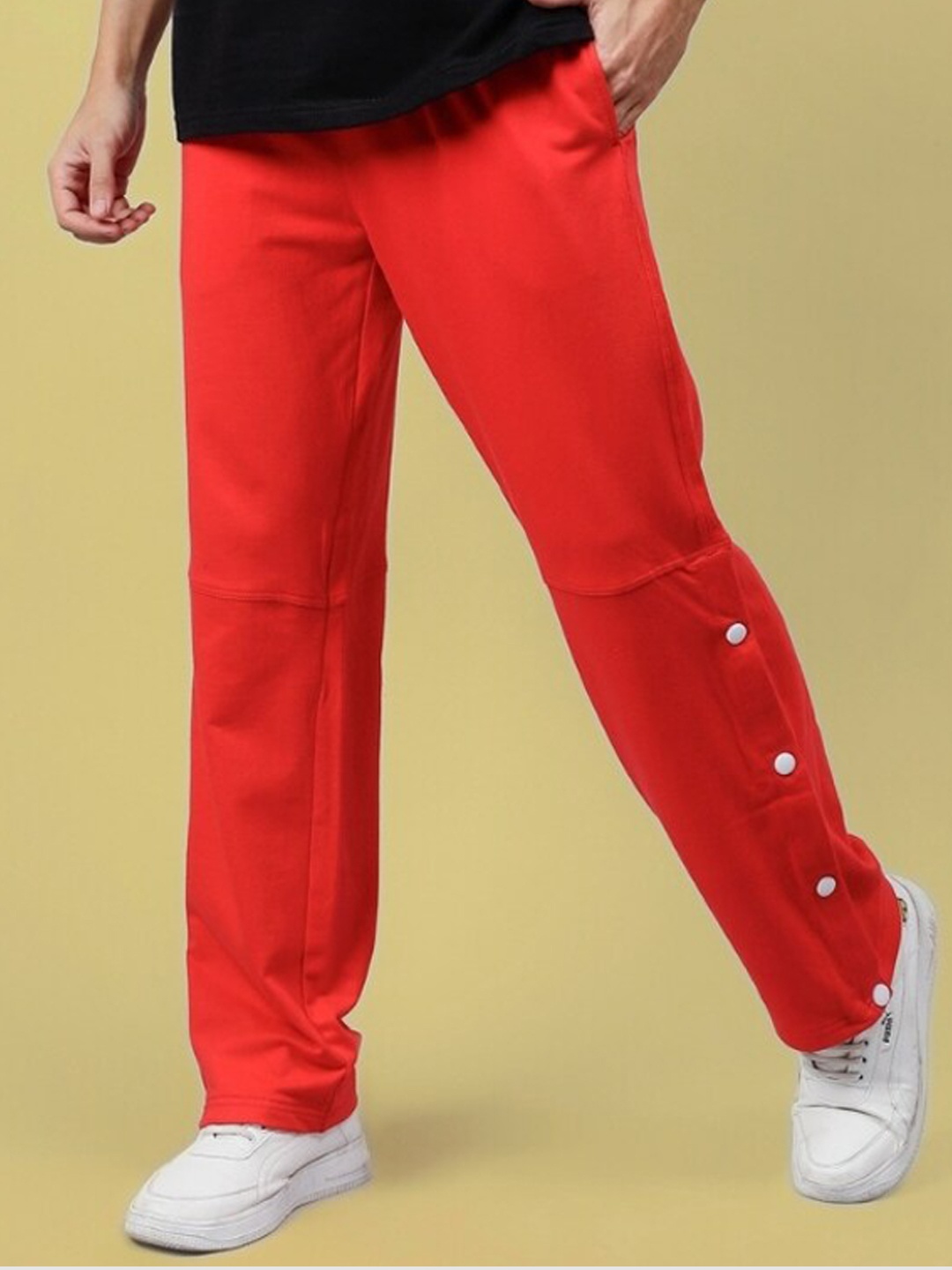 

WEARDUDS Men Self Design Relaxed Fit Racer Jogger, Red