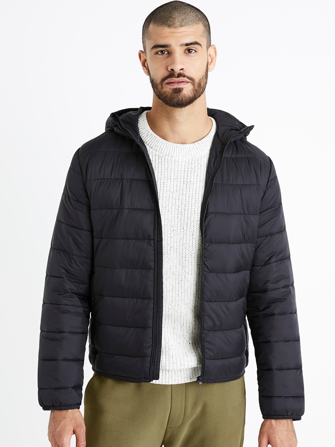 

Celio Hooded Puffer Jacket, Black