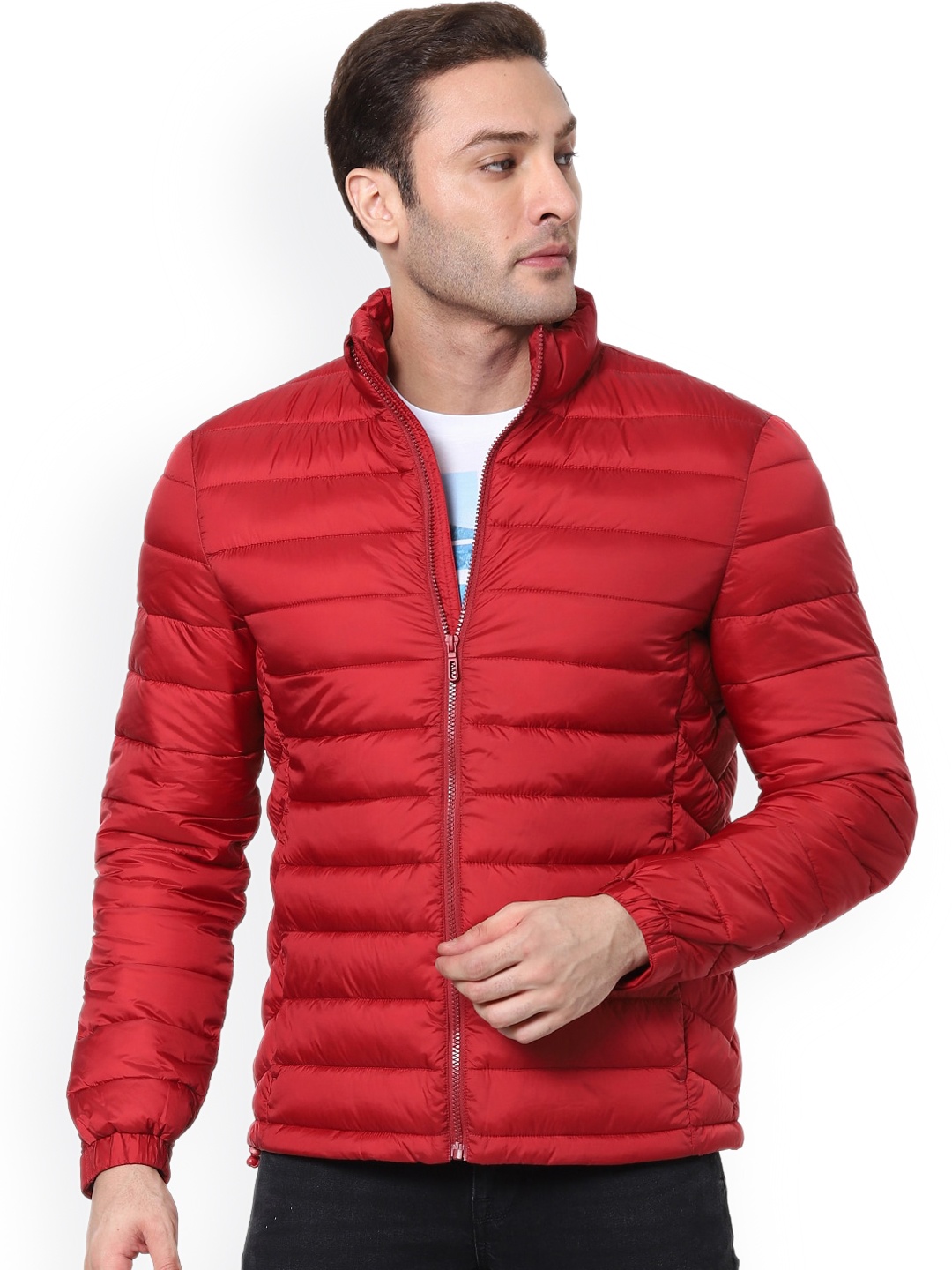 

Celio Mock Collar Puffer Jacket, Red