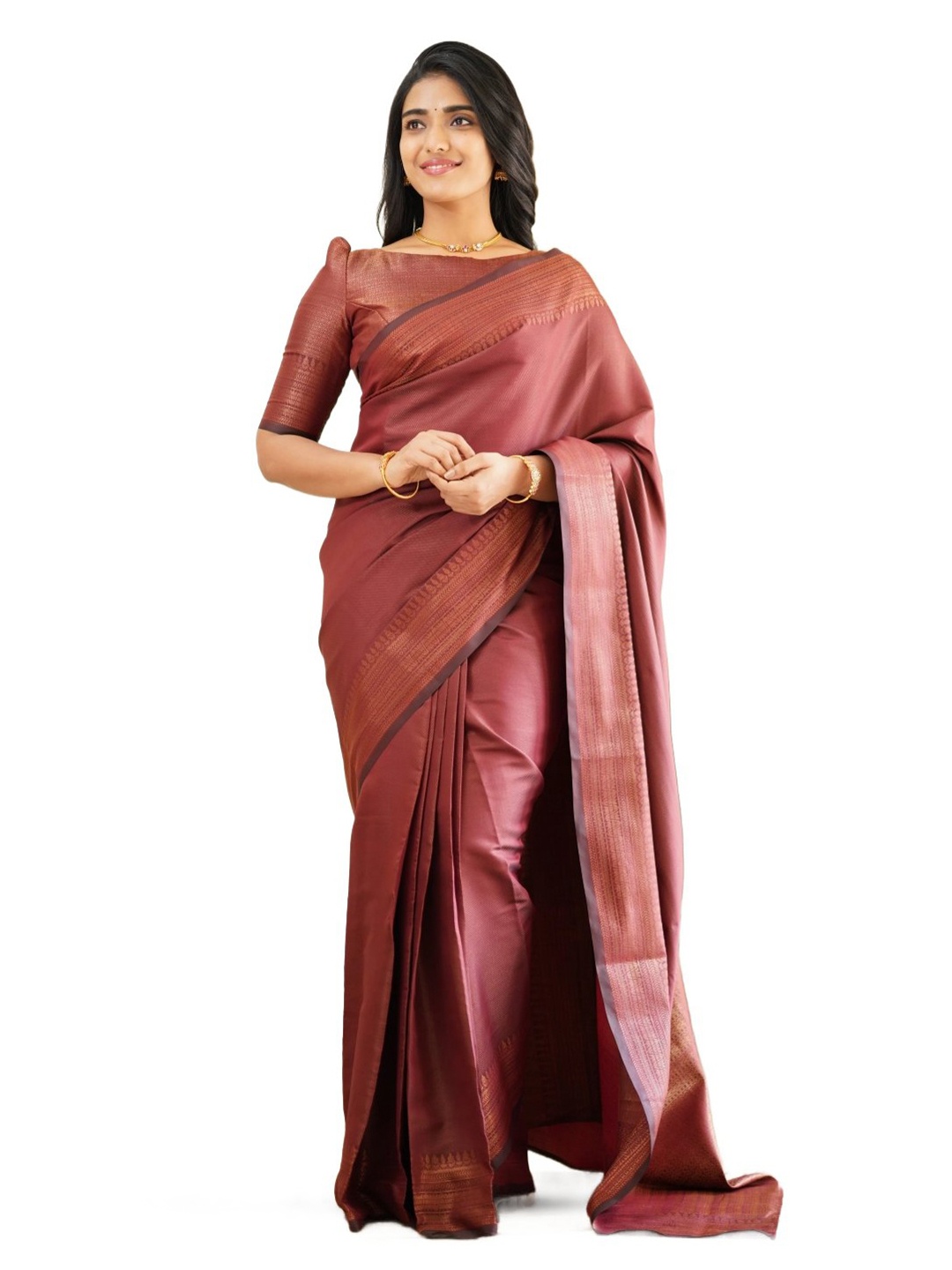 

HOLLYBEE TELLS Zari Banarasi Saree, Maroon
