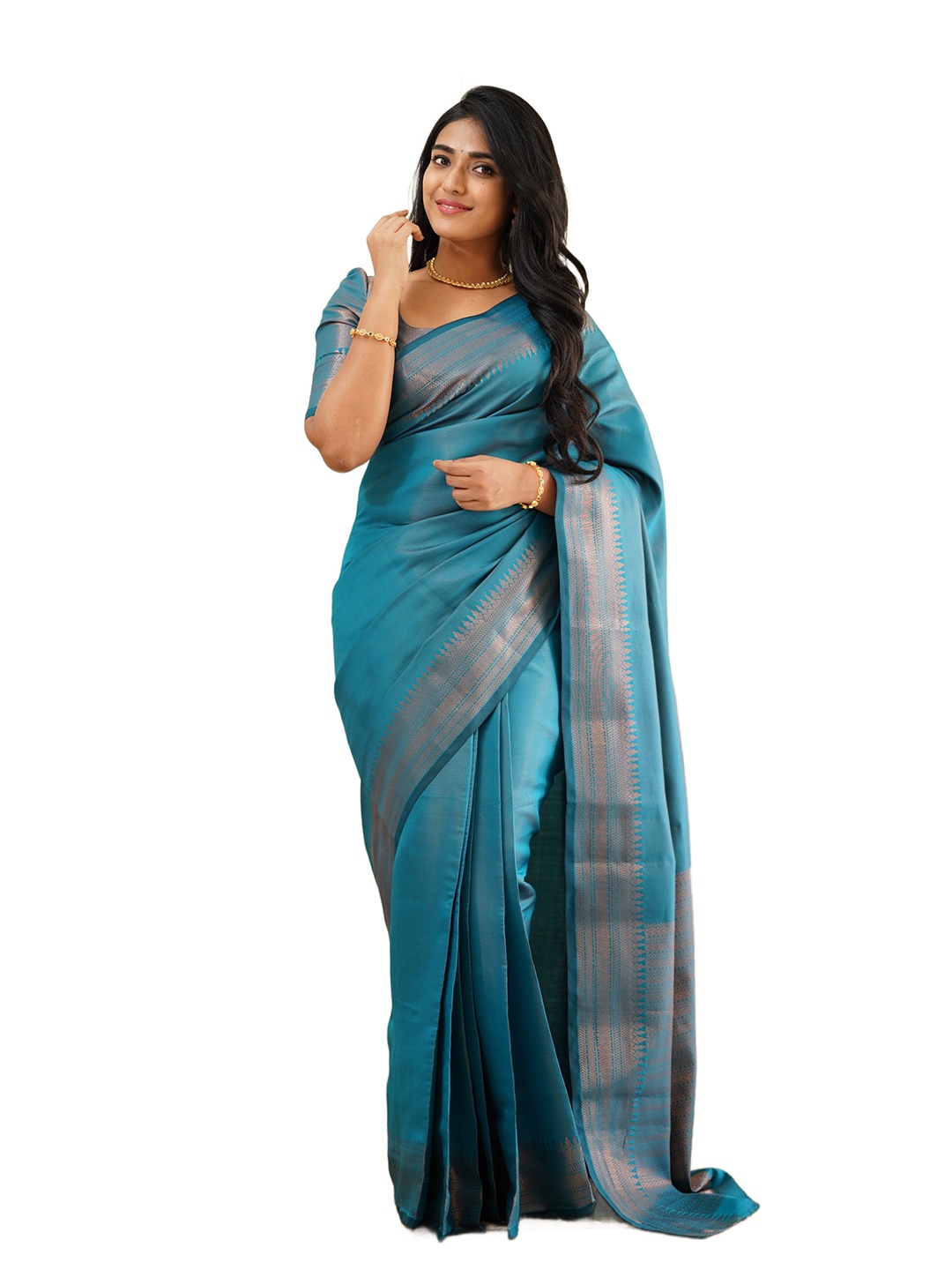 

HOLLYBEE TELLS Zari Banarasi Saree, Green