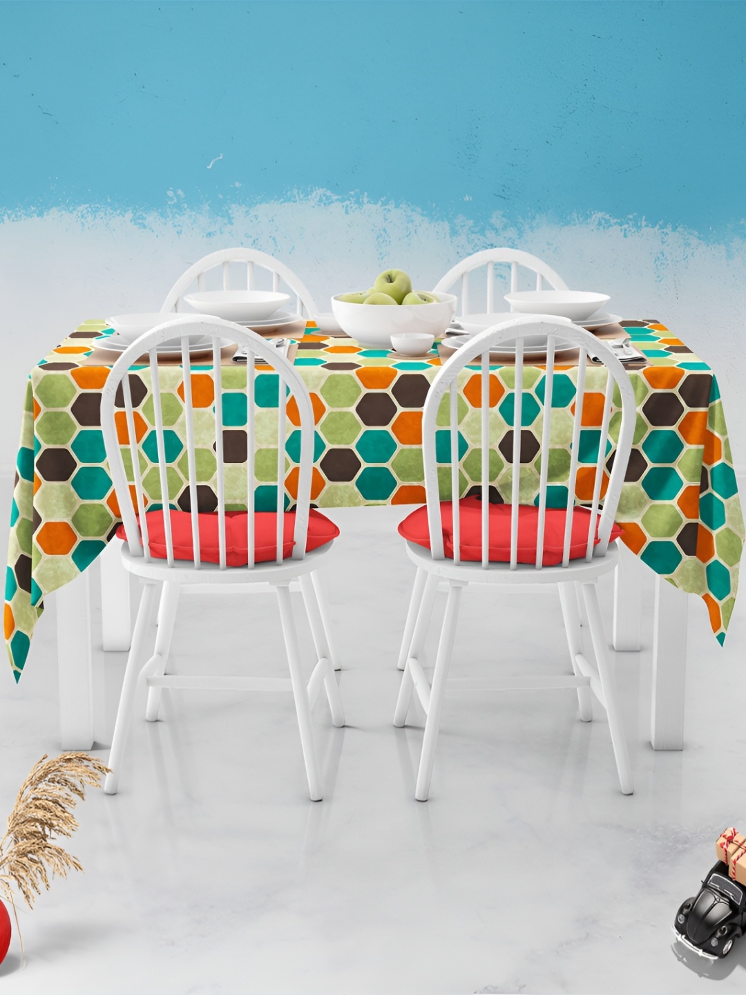 

ArtzFolio Multicoloured Anti-Slip 4-Seater Table Cover, Multi