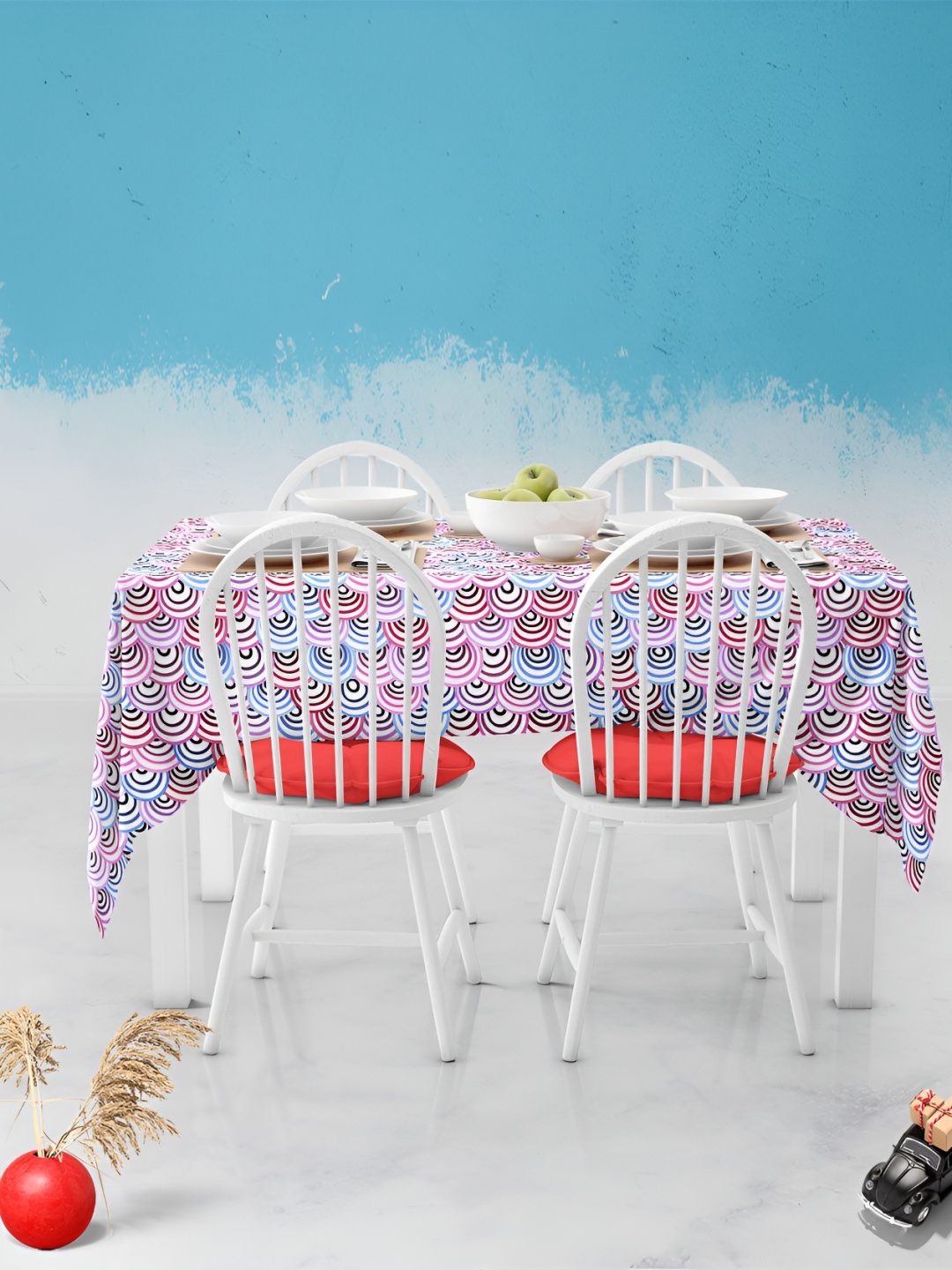 

ArtzFolio Multicoloured Anti-Slip 4-Seater Table Cover, Multi