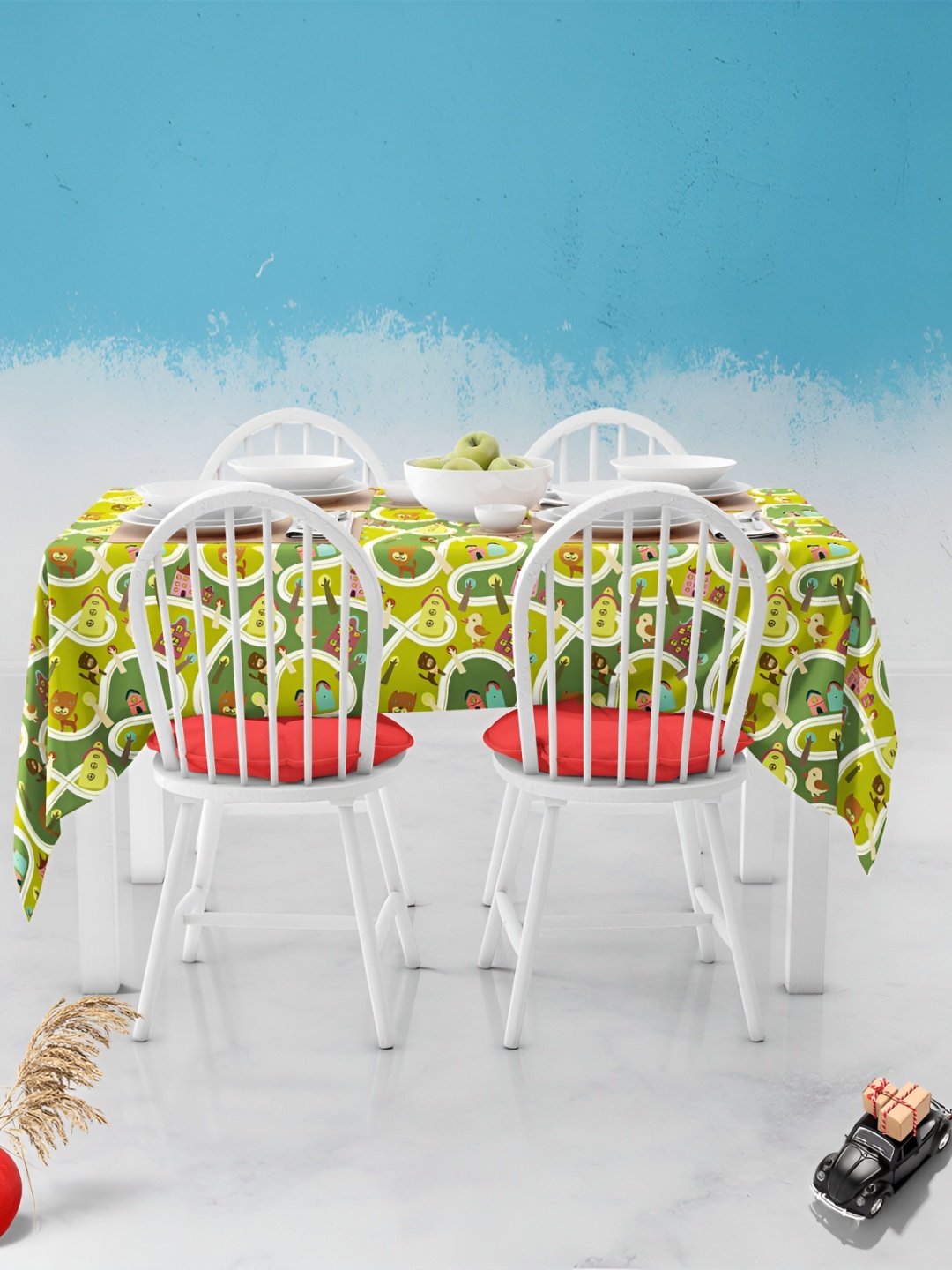 

ArtzFolio Multicoloured Anti-Slip 4-Seater Table Cover, Multi