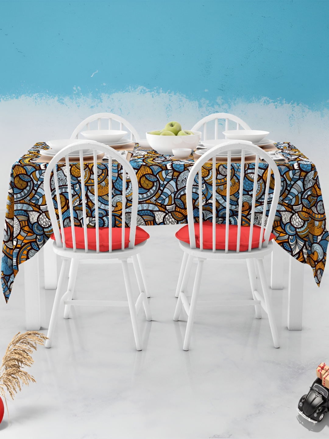 

ArtzFolio Multicoloured Anti-Slip 4-Seater Table Cover, Multi