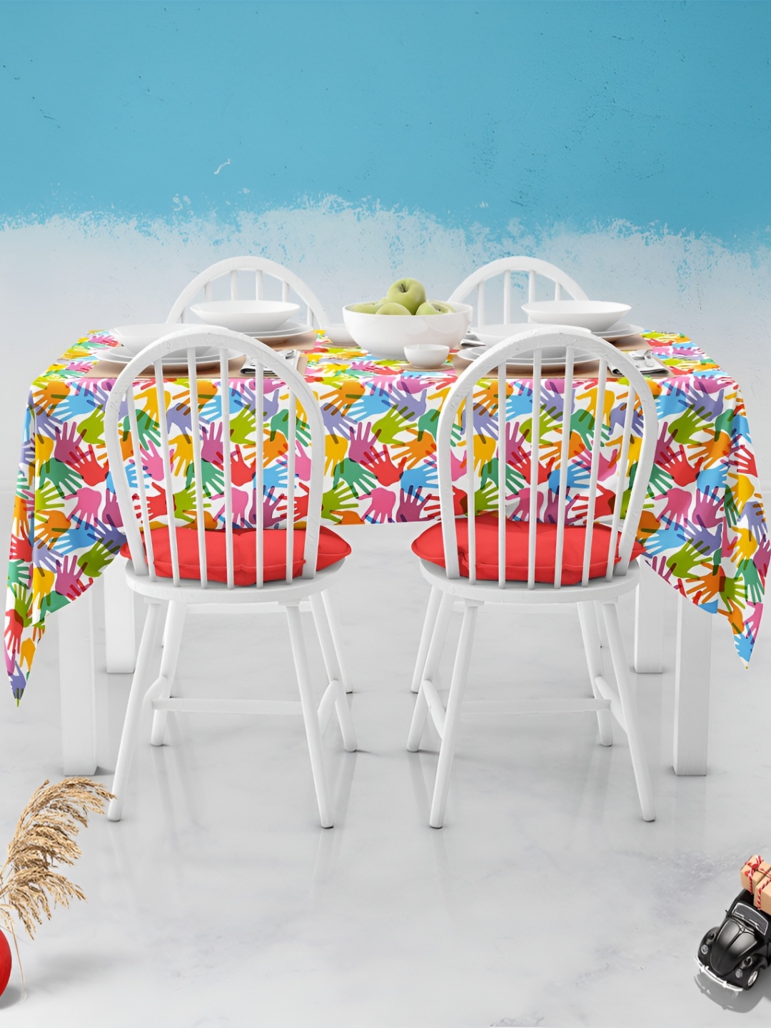 

ArtzFolio Multicoloured Anti-Slip 6-Seater Table Cover, Multi