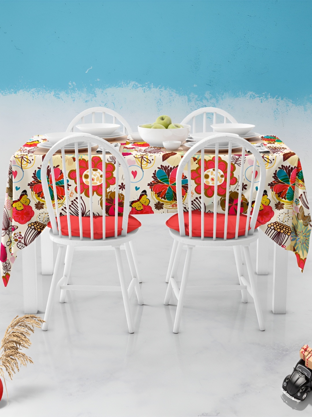 

ArtzFolio Multicoloured Anti-Slip 6-Seater Table Cover, Multi