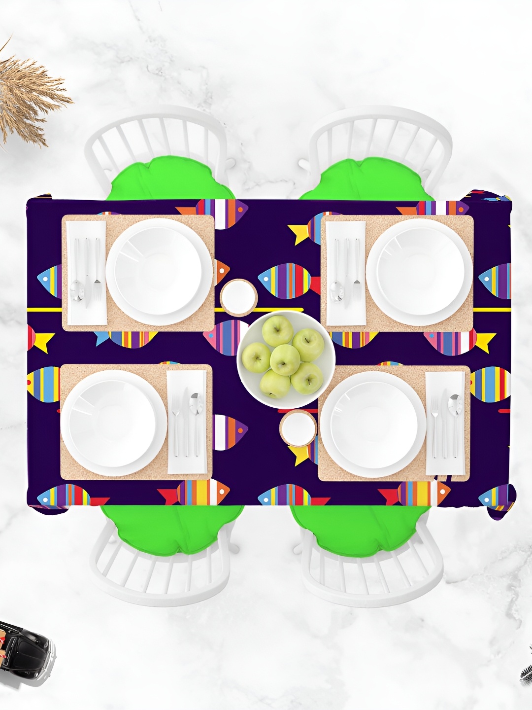 

ArtzFolio Multicoloured Anti-Slip 4-Seater Table Cover, Multi
