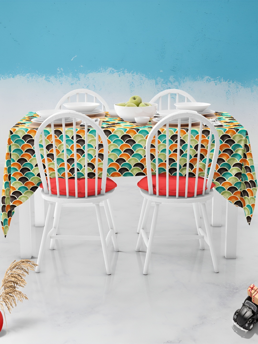 

ArtzFolio Multicoloured Anti-Slip 4-Seater Table Cover, Multi