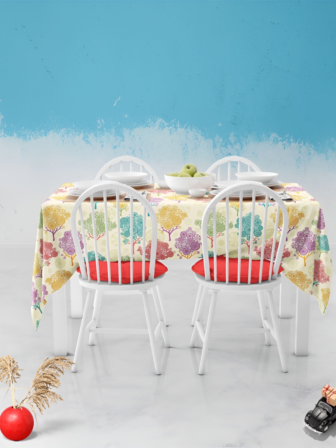 

ArtzFolio Multicoloured Anti-Slip 4-Seater Table Cover, Multi