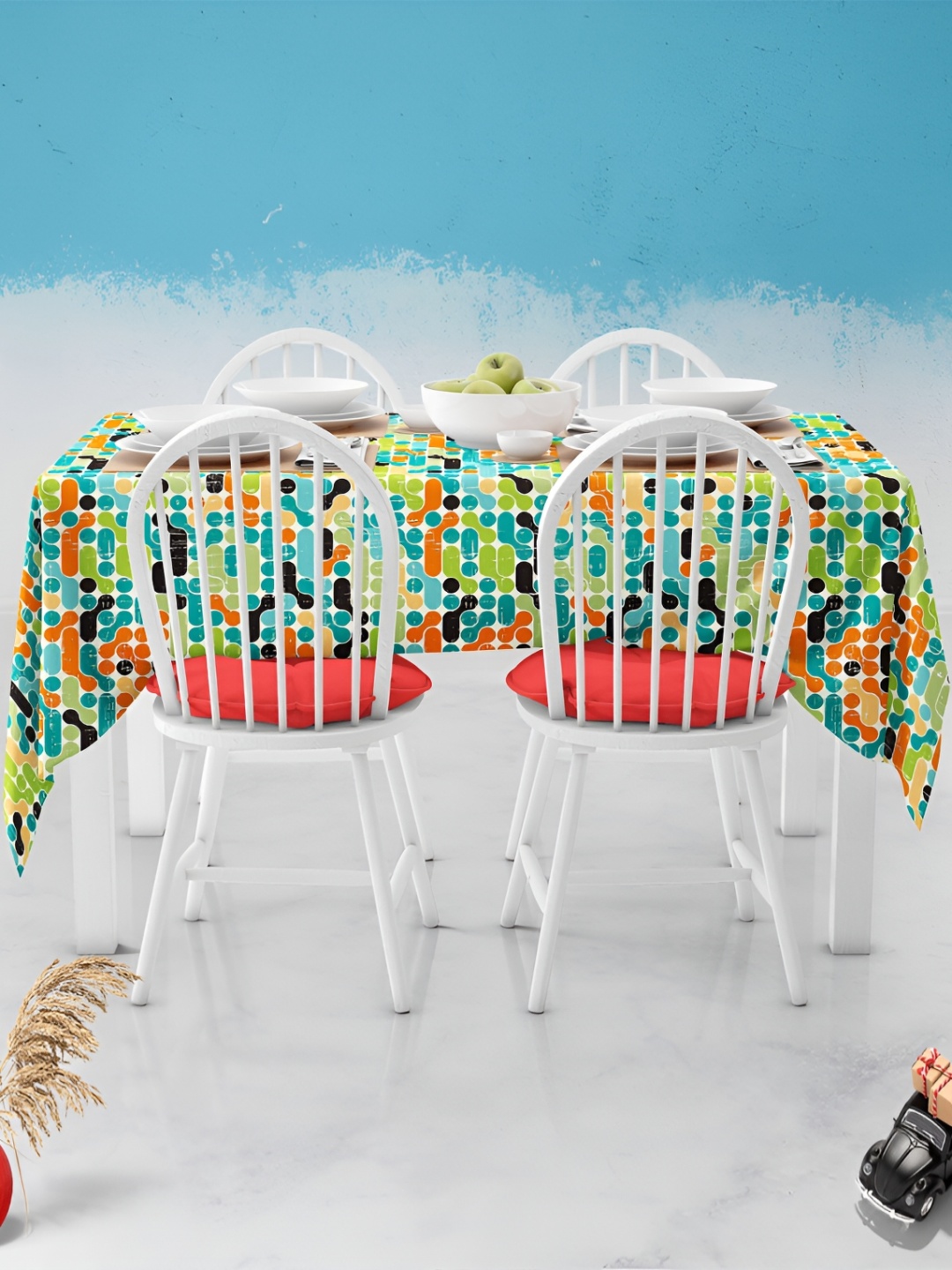 

ArtzFolio Multicoloured Anti-Slip 6-Seater Table Cover, Multi