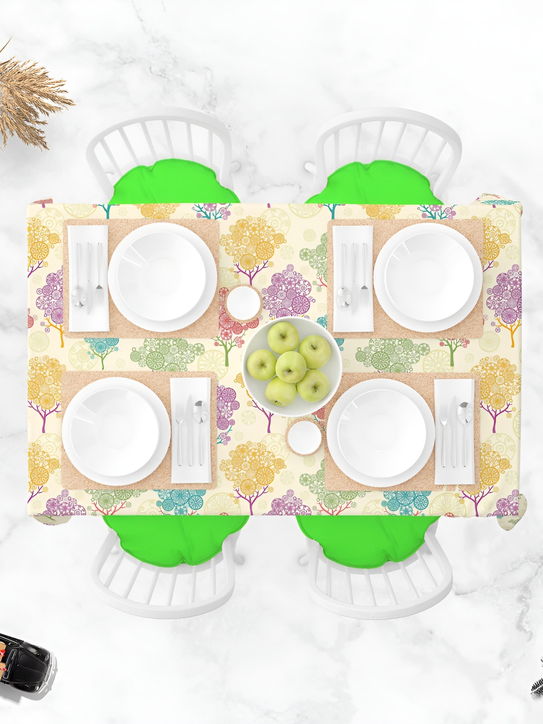 

ArtzFolio Multicoloured Anti-Slip 4-Seater Table Cover, Multi