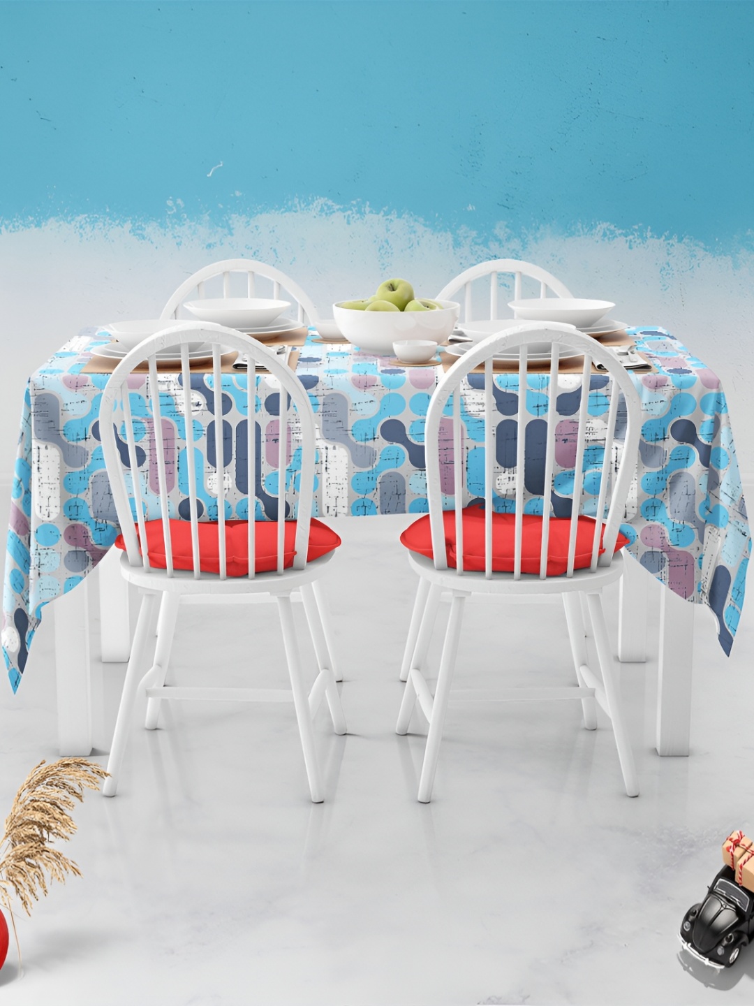 

ArtzFolio Multicoloured Anti-Slip 4-Seater Table Cover, Multi