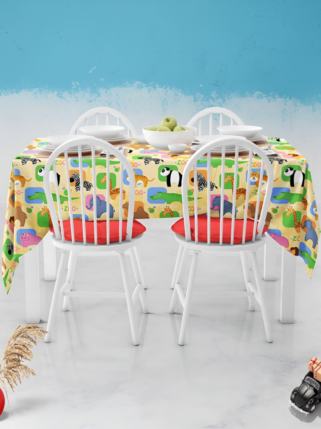 

ArtzFolio Multicoloured Anti-Slip 4-Seater Table Cover, Multi
