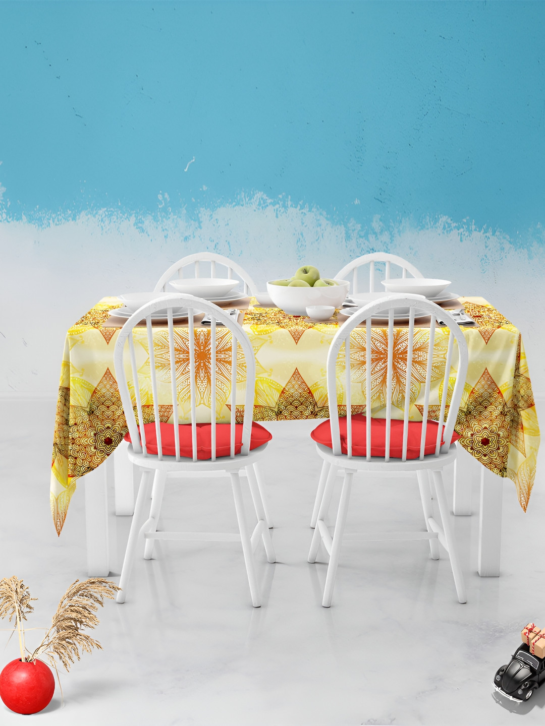 

ArtzFolio Multicoloured Anti-Slip 4-Seater Table Cover, Multi