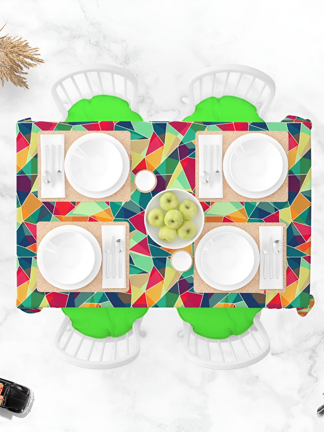 

ArtzFolio Multicoloured Anti-Slip 4-Seater Table Cover, Multi
