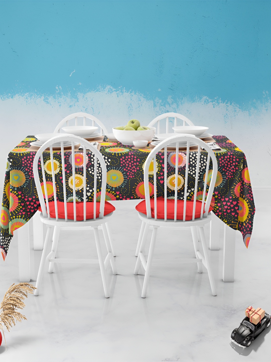 

ArtzFolio Multicoloured Anti-Slip 6-Seater Table Cover, Multi