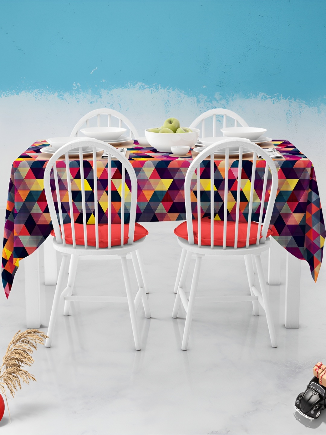 

ArtzFolio Multicoloured Anti-Slip 4-Seater Table Cover, Multi