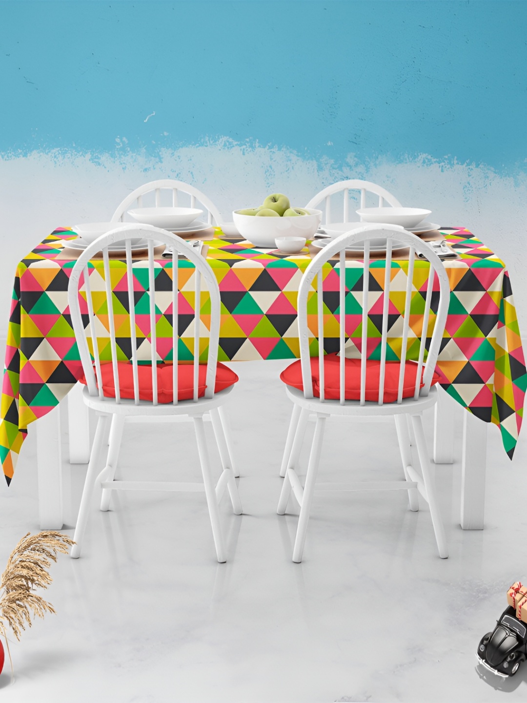 

ArtzFolio Multicoloured Anti-Slip 4-Seater Table Cover, Multi